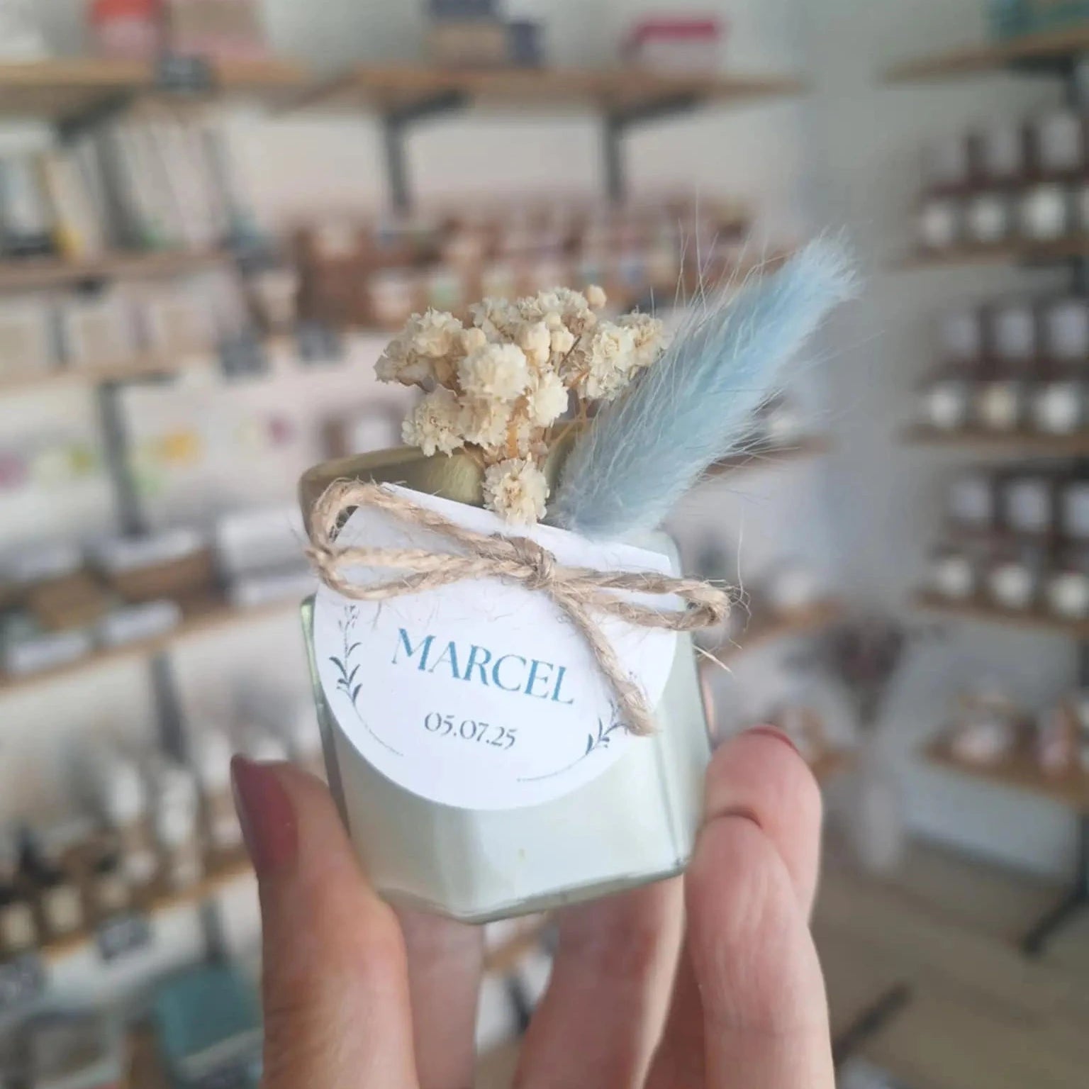 Mini bougie événement fait mains