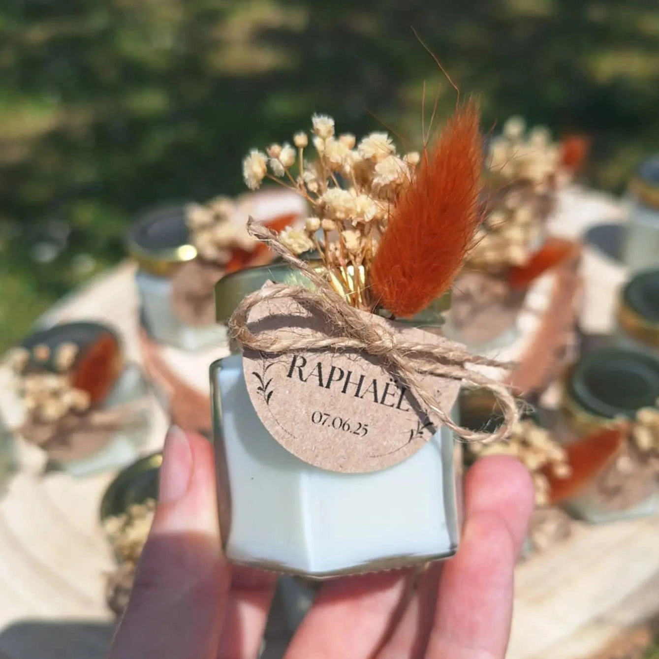 Mini bougie événement fait mains