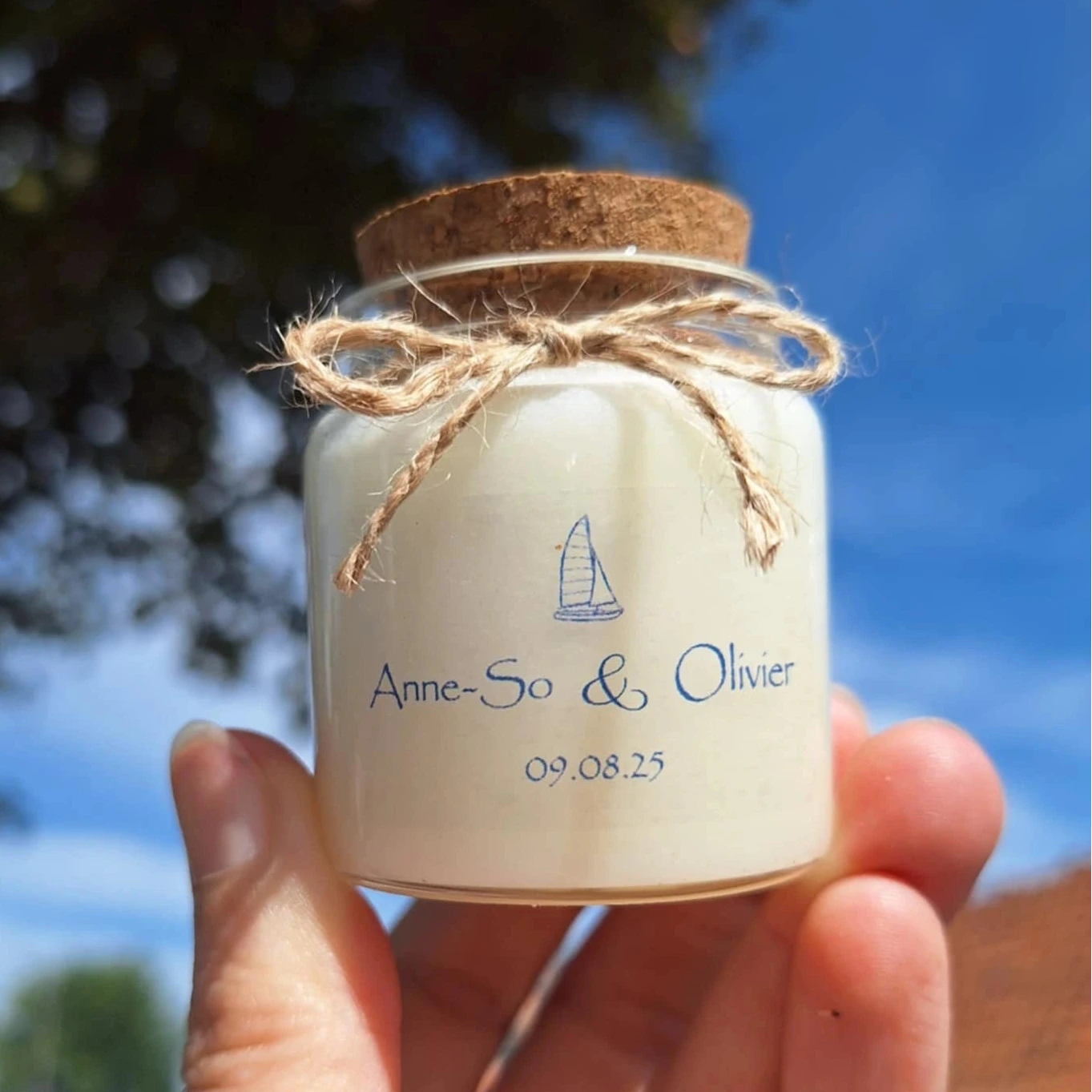 Mini bougie événement fait mains