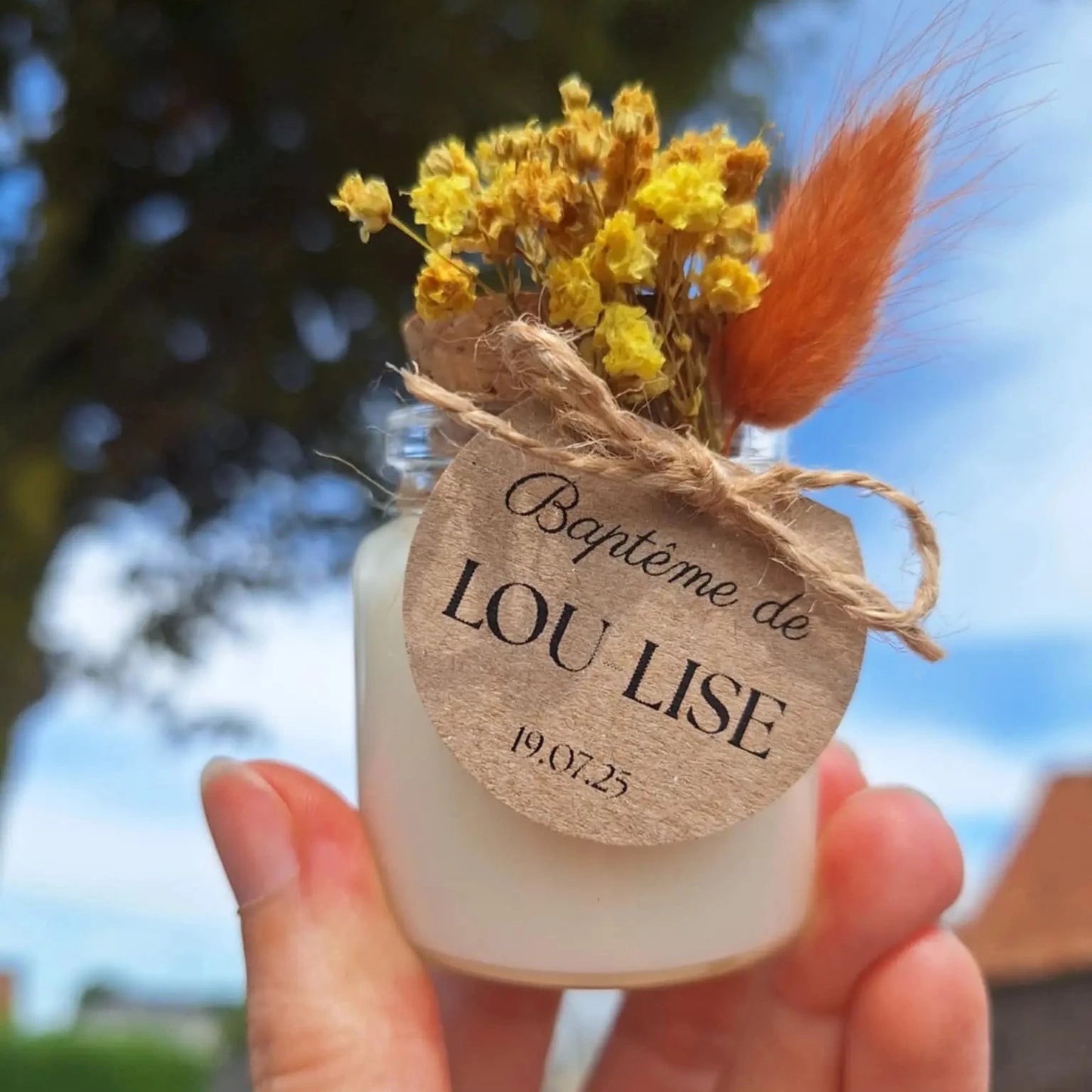 Mini bougie événement fait mains