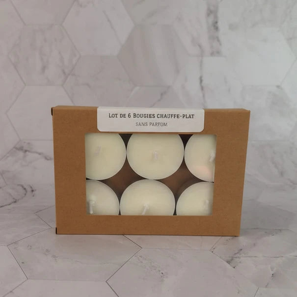 Bougies chauffe-plat lot 6 pièces cire végétale LN Cosmétique