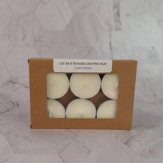 Bougies chauffe-plat lot 6 pièces cire végétale LN Cosmétique