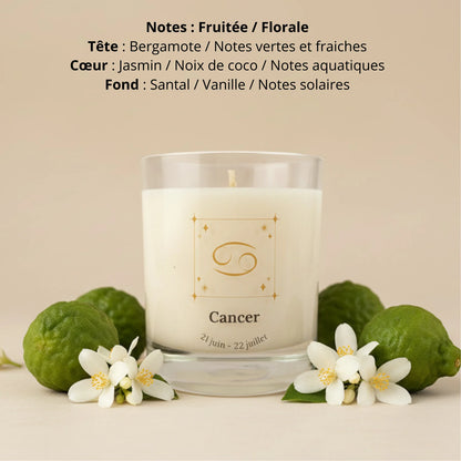 Bougie parfumée astro signe Cancer cire de soja naturelle LN Cosmétique
