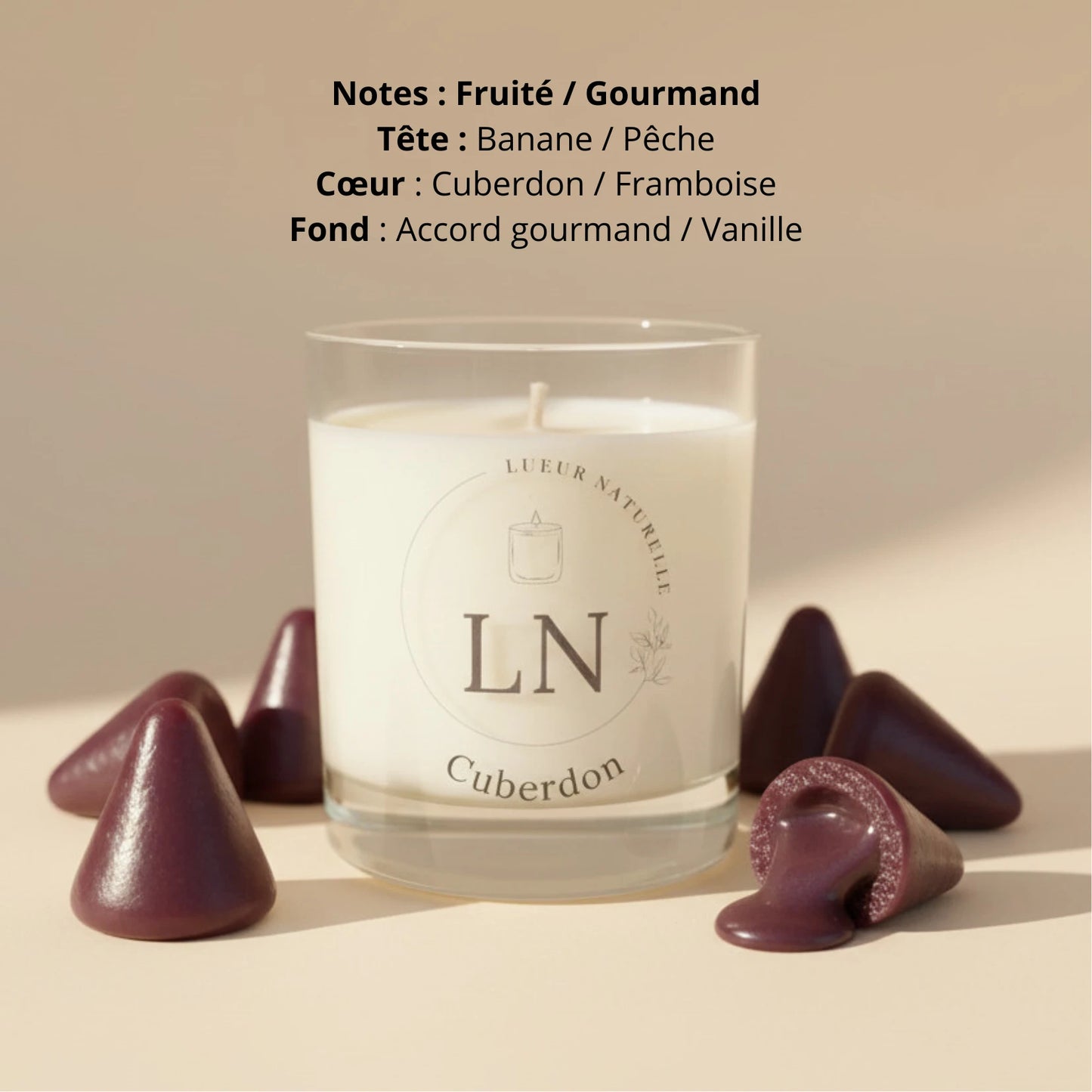 Bougie parfumée cire de soja cuberdon LN Cosmétique