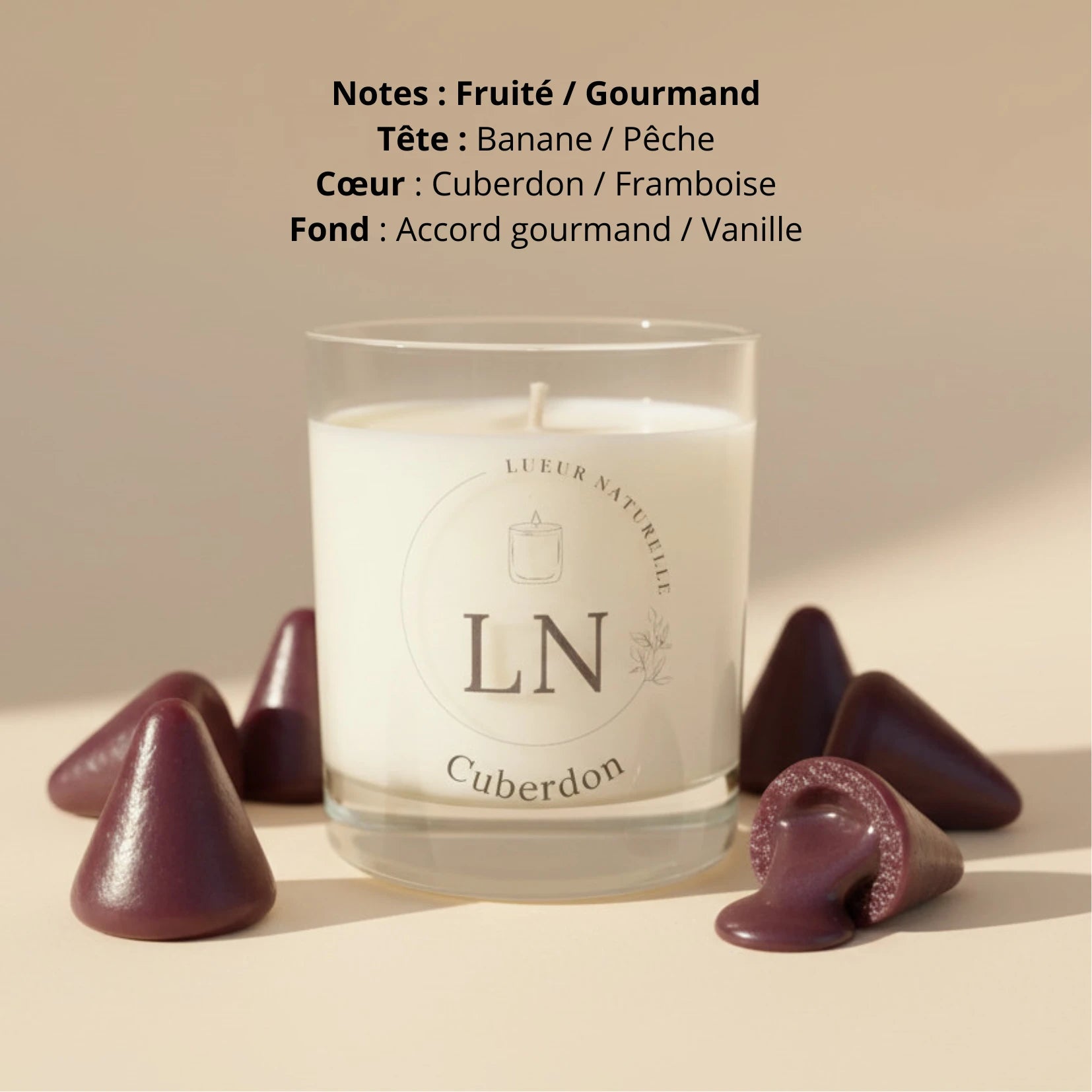 Bougie parfumée cire de soja cuberdon LN Cosmétique