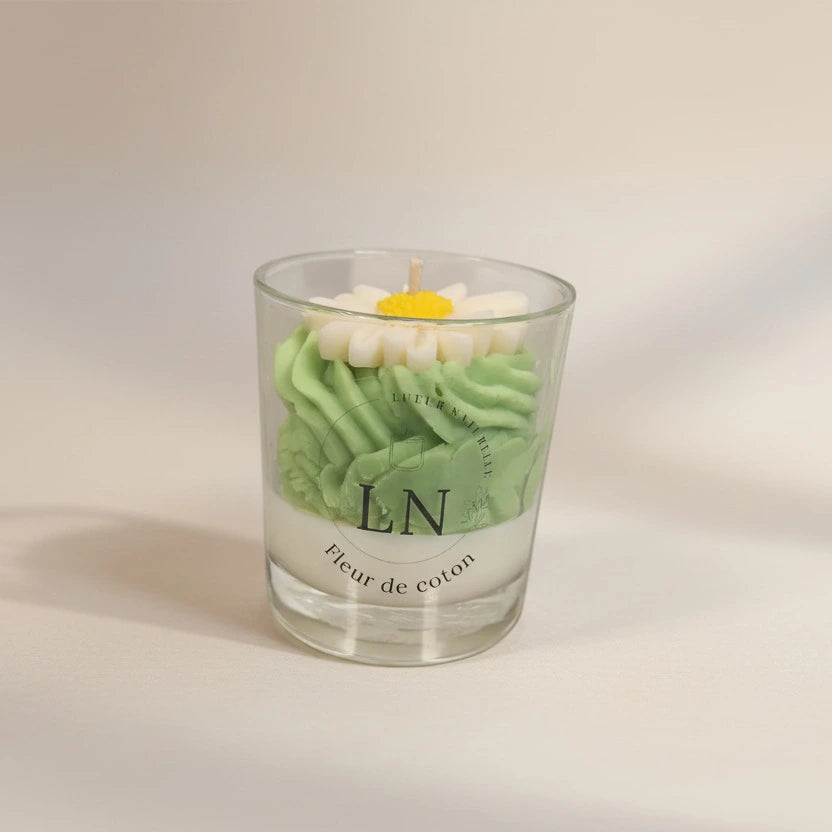 bougie parfumée fleur de coton fleur LN Cosmétique