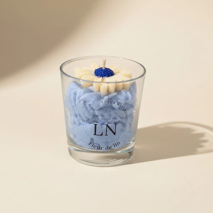 bougie parfumée fleur de lin fleur LN Cosmétique