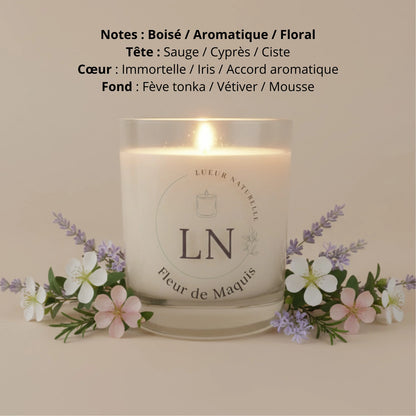 Bougie parfumée cire de soja fleur de maquis LN Cosmétique