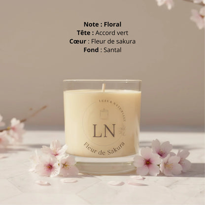 Bougie parfumée cire de soja fleur de sakura LN Cosmétique