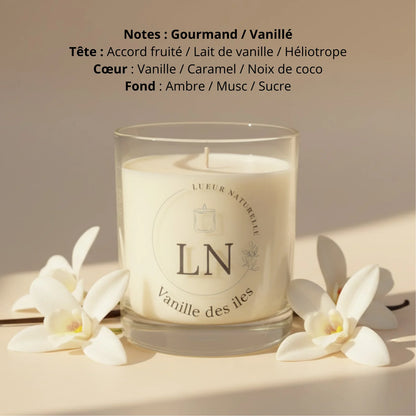 Bougie parfumée cire de soja vanille des îles LN Cosmétique
