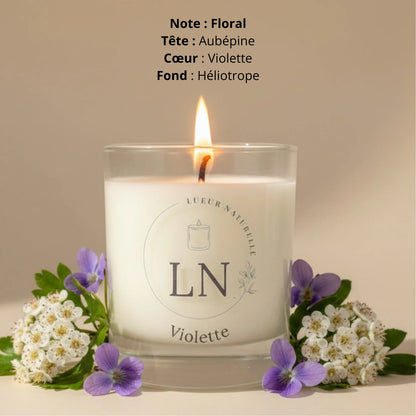 Bougie parfumée cire de soja violette LN Cosmétique