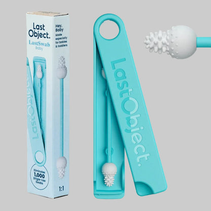 Coton-tige réutilisable bébé LastSwab turquoise avec étui