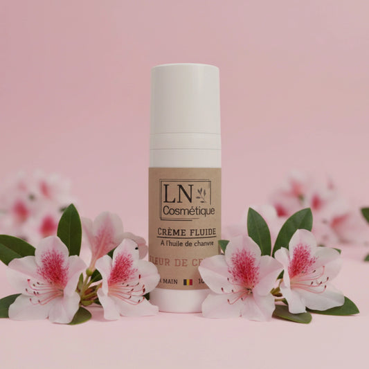 Crème hydratante parfum fleur de cerisier huile de chanvre bio LN Cosmétique format visage