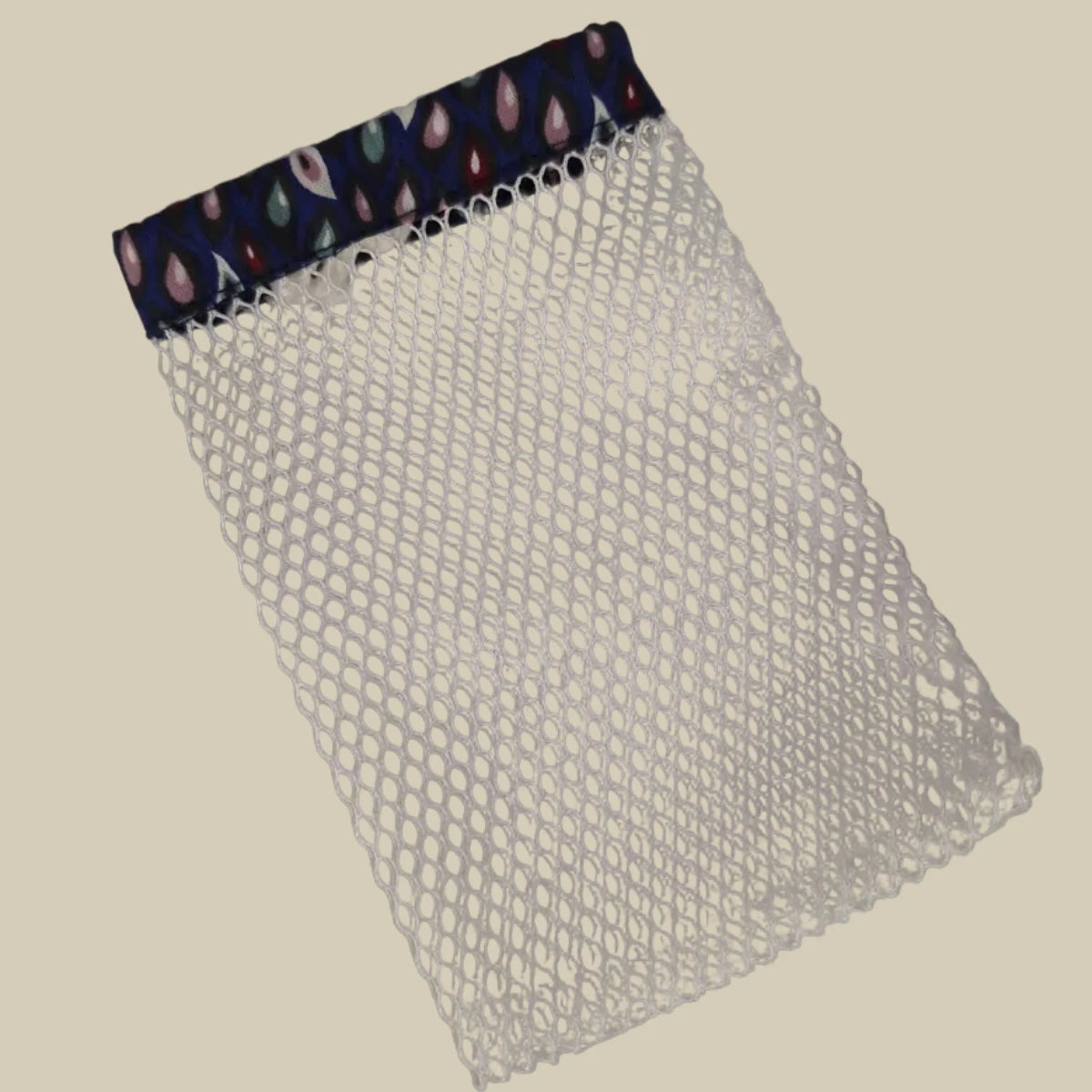 Filet à savon bleu motif gouttes zéro déchet LN Cosmétique