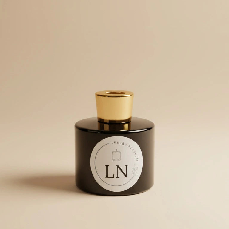 Flacon noir brillant diffuseur à bâtons LN Cosmétique