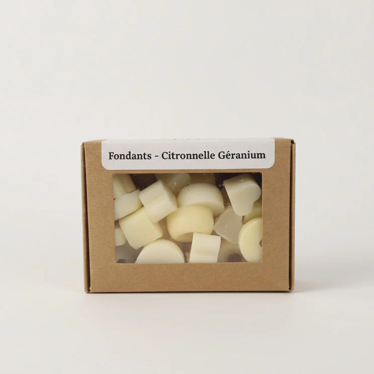 Fondant parfumé cire végétale citronnelle géranium LN Cosmétique