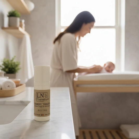 Liniment douceur bébé mise en scène soin naturel