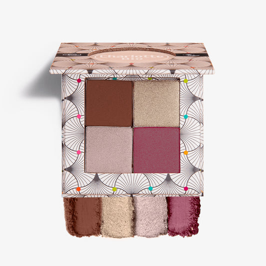 Palette fards à paupières bio nude rose Charlotte Bio - vue ouverte avec nuances