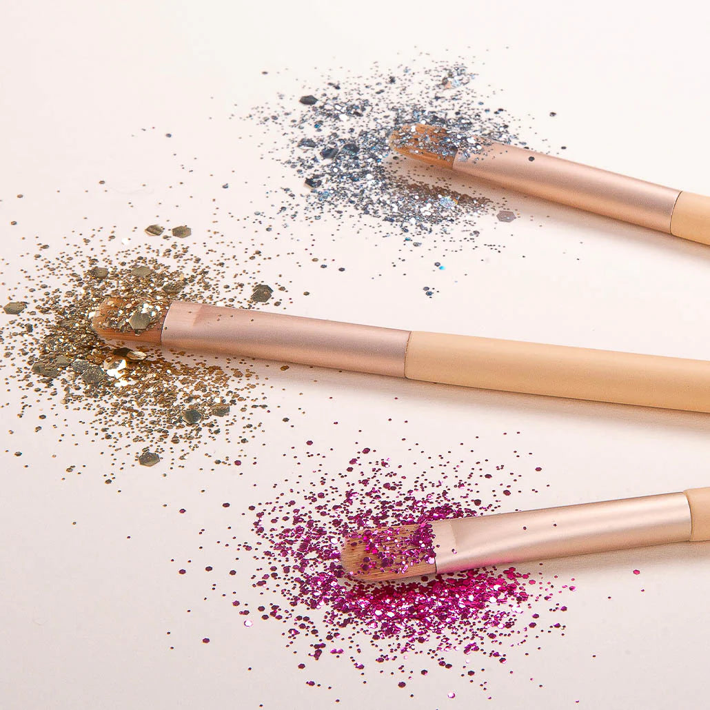 Pinceaux paillettes trio couleurs végan Charlotte Bio