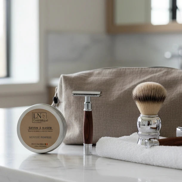 Savon à raser lait de chèvre saponifié à froid salle de bains LN Cosmétique