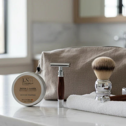 Savon à raser lait de chèvre saponifié à froid salle de bains LN Cosmétique