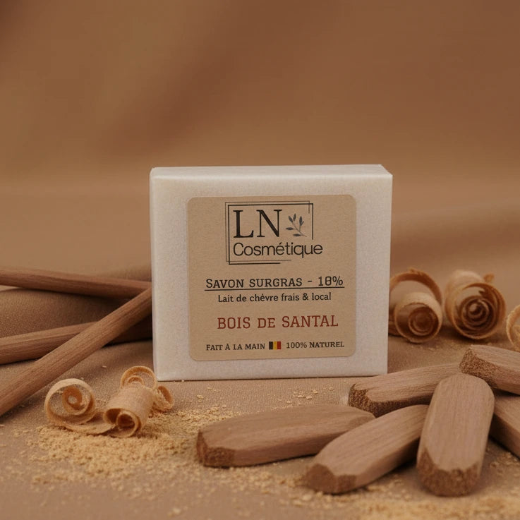 Savon au lait de chèvre parfum bois de santal LN Cosmétique saponifié à froid
