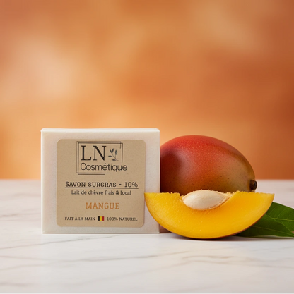 Savon au lait de chèvre parfum mangue LN Cosmétique saponifié à froid