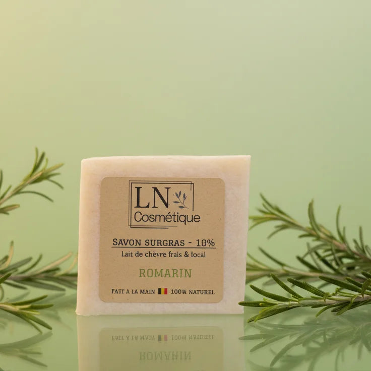 Savon au lait de chèvre parfum romarin LN Cosmétique saponifié à froid