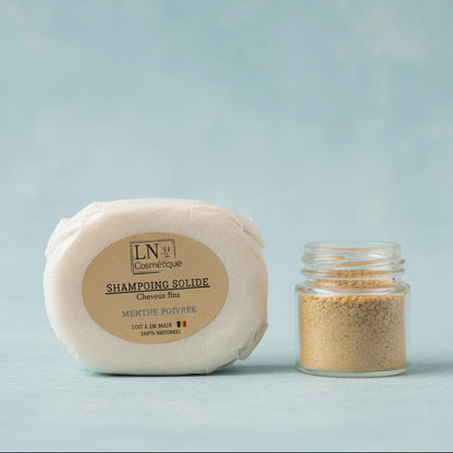Shampoing solide cheveux fins argile poudre de fenugrec LN Cosmétique