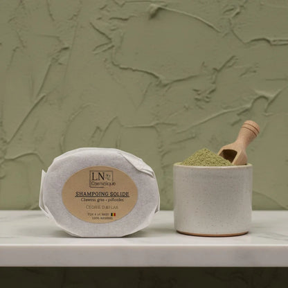 Shampoing solide cheveux gras argile poudres indiennes neem LN Cosmétique