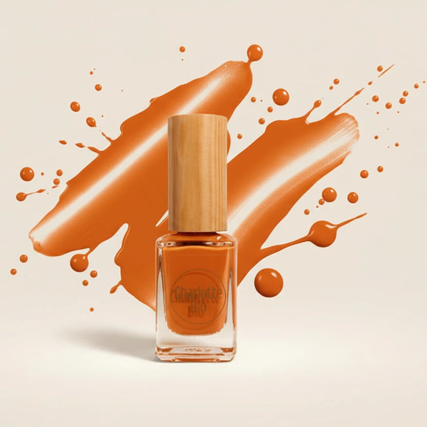 vernis naturel vegan charlotte bio couleur orange foncé