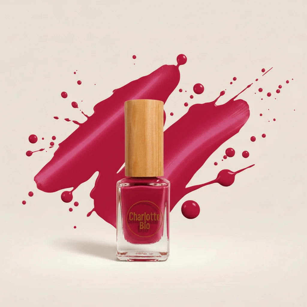 vernis naturel vegan charlotte bio couleur rose framboise