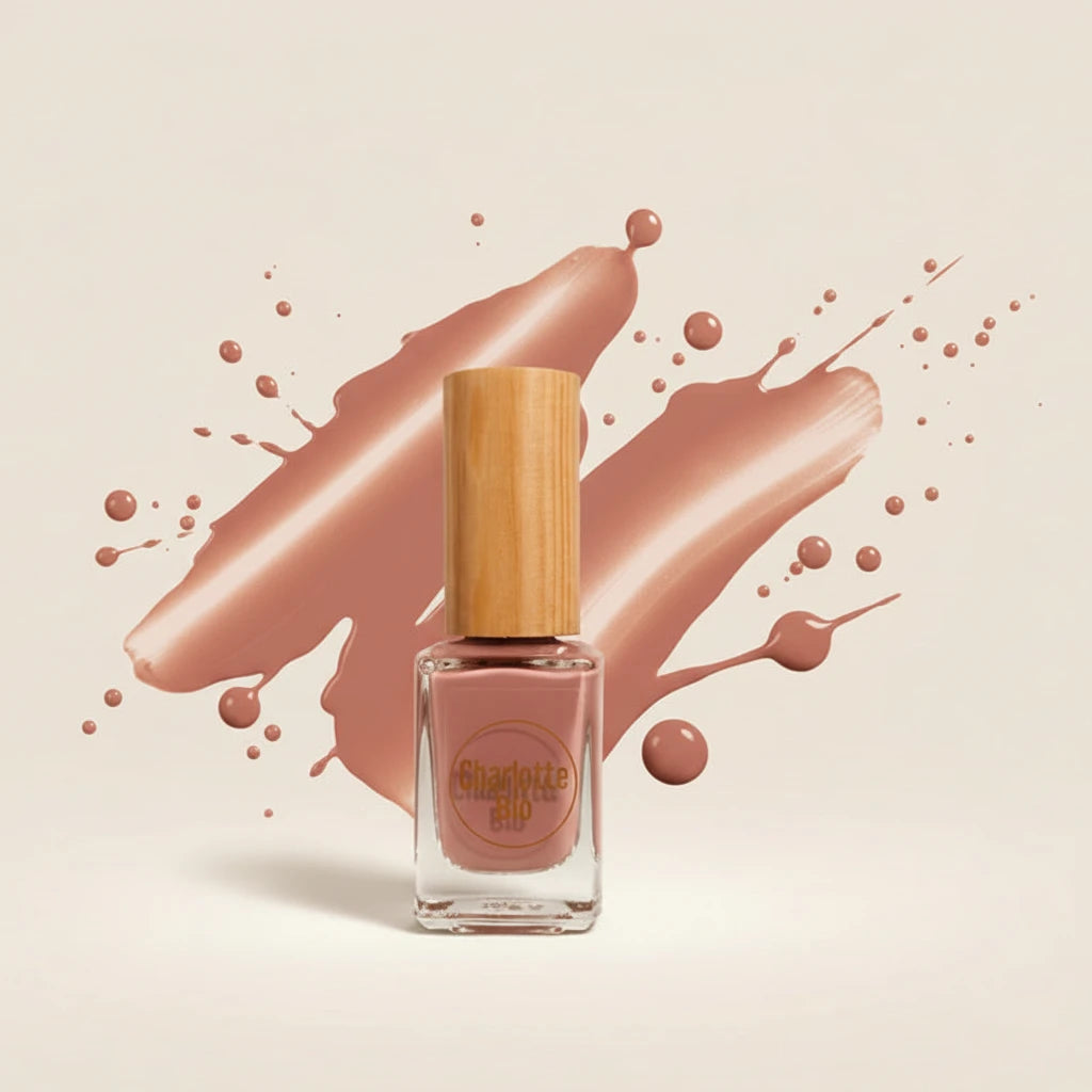 vernis naturel vegan charlotte bio couleur rose vintage