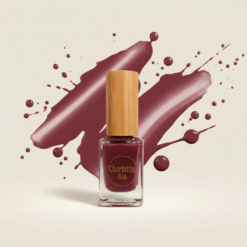 vernis naturel vegan charlotte bio couleur rouge prune
